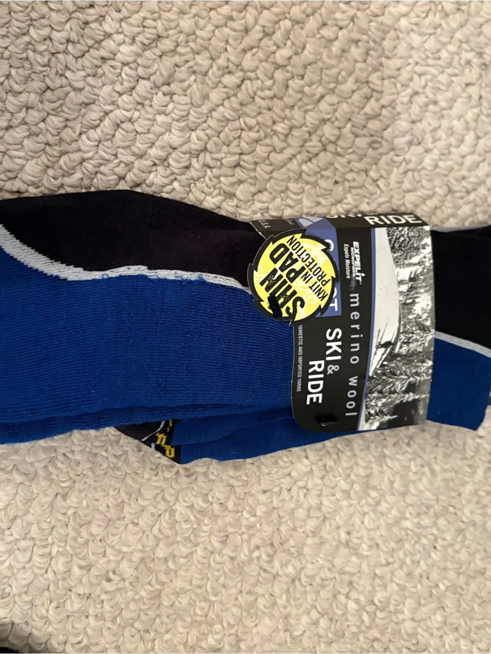 Merino Wool Ski & Ride Athletic Socks - Blue